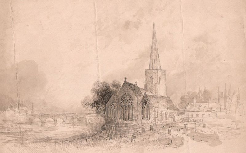 Pencil sketch of church